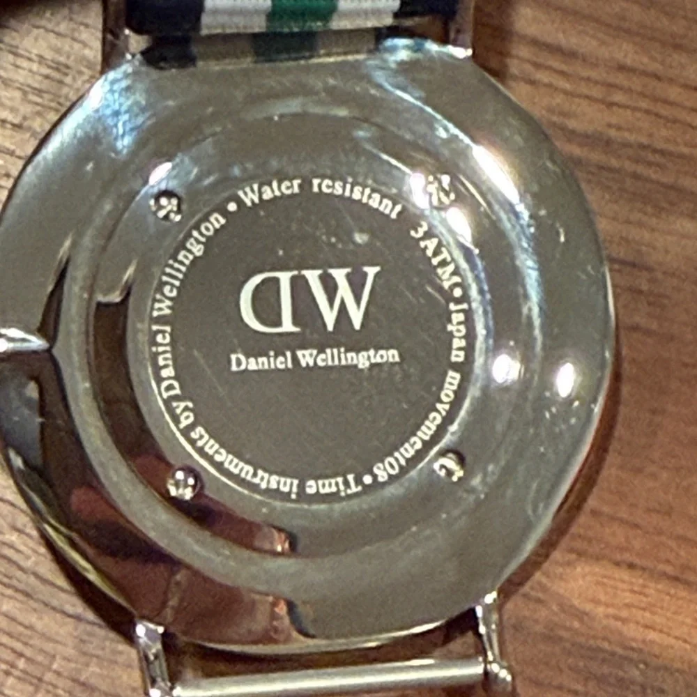 Daniel Wellington Classic Nottingham Watch with Navy and Green Striped Band